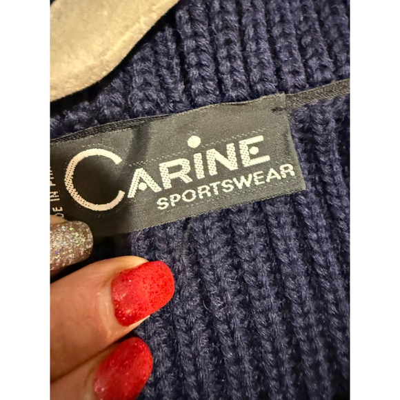 Men's CARINE SPORTSWEAR Navy Ribbed Shawl Collar Cardigan M - Picture 5 of 9